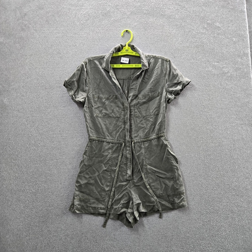 Abercrombie & Fitch Women Shorts S Green Romper Utility Casual Button